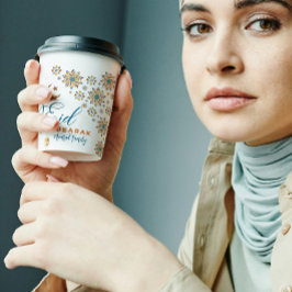 Vasos De Papel Elegante Eid Mubarak Caligrafía Estrellas de la Lu