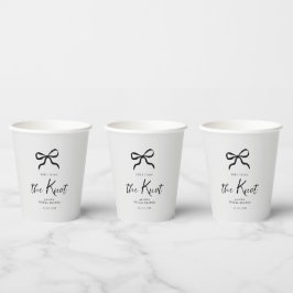 Vasos De Papel Elegante Ella está atando el nudo Tazón negro de d