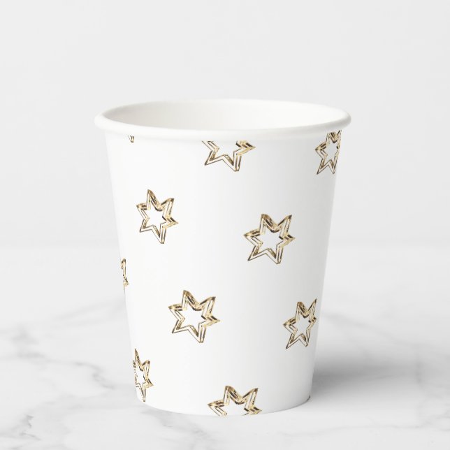 Vasos De Papel Elegante estampado estelar estrellas de imitación  (Anverso)
