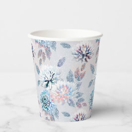 Vasos De Papel Elegante estampado floral retro.