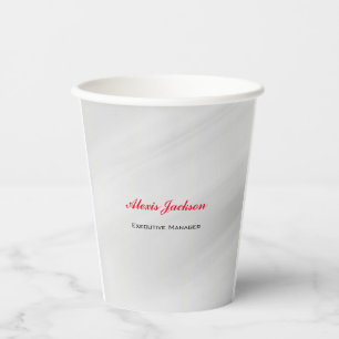Vasos De Papel Elegante estilo contemporáneo Gris Rojo