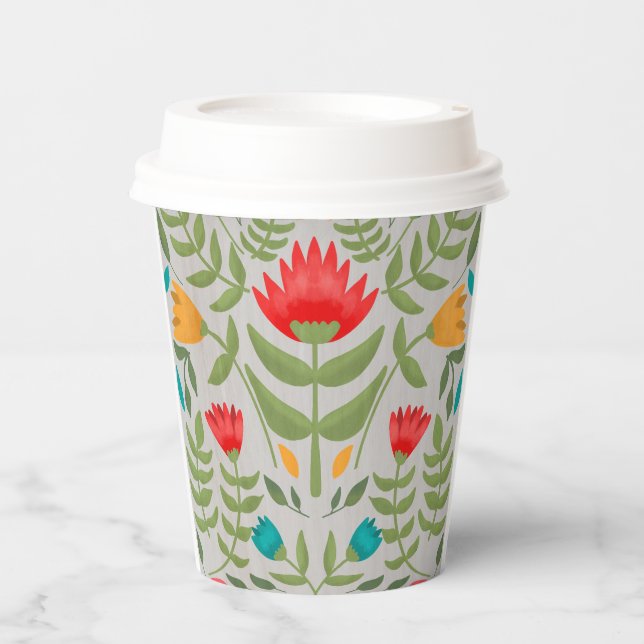 Vasos De Papel Elegante estilo de tableau floral (Anverso)