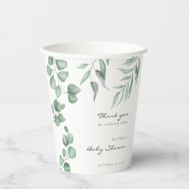 Vasos De Papel Elegante Eucalyptus Baby Shower Greenery Foliage