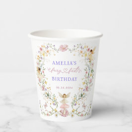 Vasos De Papel Elegante Fairy Wildflower Garden Fiesta de cumplea