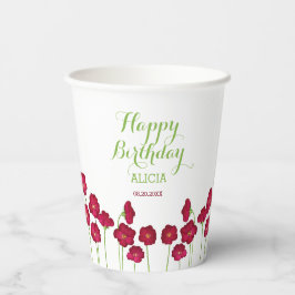 Vasos De Papel Elegante fiesta de cumpleaños de flor silvestre de