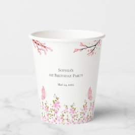 Vasos De Papel Elegante fiesta de cumpleaños floral
