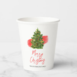 Vasos De Papel Elegante fiesta de Navidad blanca y roja