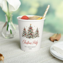 Elegante Fiesta de Navidad de Árbol de Acuarela