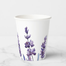 Vasos De Papel Elegante Floral Lavanda