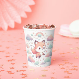 Vasos De Papel Elegante Fox Baby Shower
