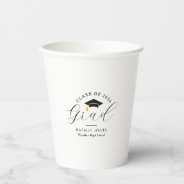 Vasos De Papel elegante graduación en blanco y negro