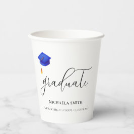 Vasos De Papel Elegante graduado de guión azul