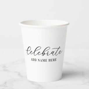 Vasos De Papel Elegante guión Celebrar Personalizado