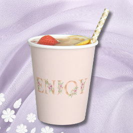 Vasos De Papel Elegante guión Rubor Roses rosas rosas duchas de n