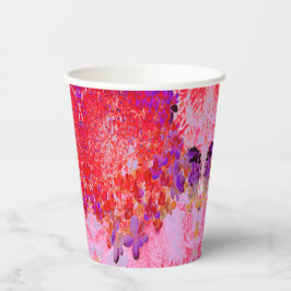 Vasos De Papel Elegante Hortensia Limelight Púrpura y Naranja