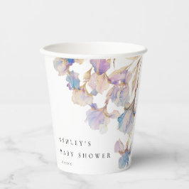 Vasos De Papel Elegante Iris Floral Baby Shower