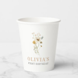 Vasos De Papel Elegante jardín boho de flores silvestres Cumpleañ
