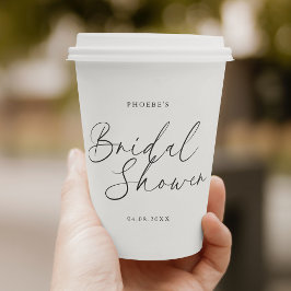 Vasos De Papel Elegante lluvia de boda con letra manuscrita