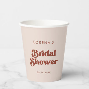 Vasos De Papel Elegante lluvia de boda retro melocotón rosa