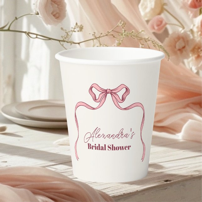 Vasos De Papel Elegante Lluvia de Boda Rosa (Subido por el creador)