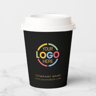 Vasos De Papel Elegante Logotipo comercial de Black Gold Corporat