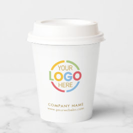 Vasos De Papel Elegante logotipo comercial de la White Gold Corpo