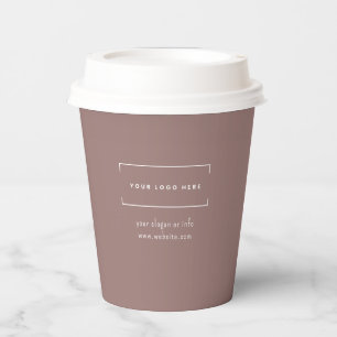 Vasos De Papel Elegante logotipo comercial Minimalista neutro cor