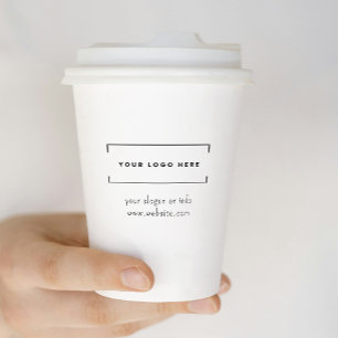 Vasos De Papel Elegante logotipo de negocios Minimalista en blanc