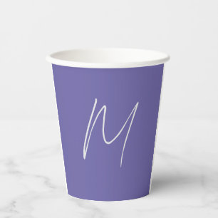 Vasos De Papel Elegante Moderno Plano Monograma de Nombre Propio
