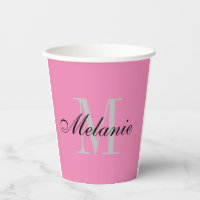 Elegante monograma de nombre rosa oscuro personali