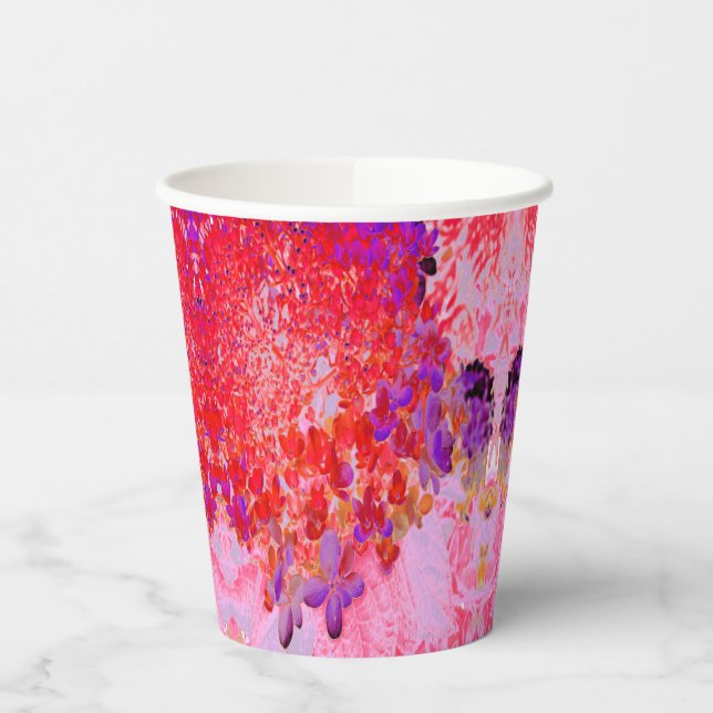 Vasos De Papel Elegante morado y Naranja Limelight Hydrangea (Izquierda)