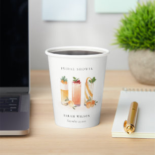 Vasos De Papel Elegante Naranja de cócteles de fruta dulce ducha