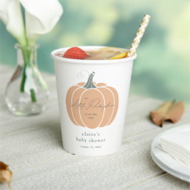 Vasos De Papel Elegante Naranja Pequeña Calabaza Otoño Baby Showe