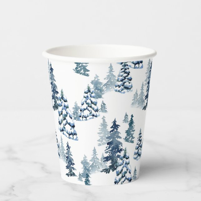 Vasos De Papel Elegante Navidades de bosques de bosques de bosque (Anverso)