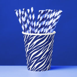 Vasos De Papel Elegante Navy Blue & White Graphic trendy Zebra