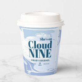 Vasos De Papel Elegante Nueve nubes de ensueño ducha de novia azu