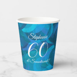 Vasos De Papel Elegante Ocean Blue 60 y cumpleaños sensacional