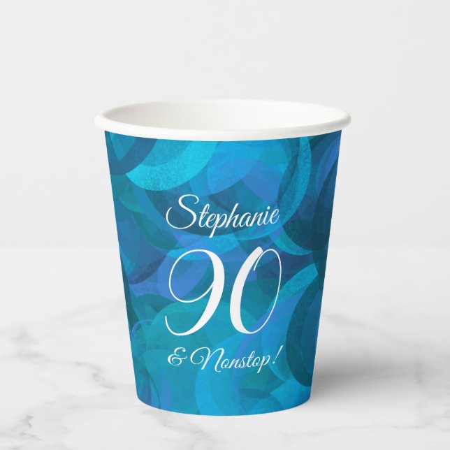 Vasos De Papel Elegante Ocean Blue 90 y fiesta ininterrumpida de  (Anverso)