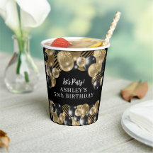 Elegante Oro Negro 50 cumpleaños