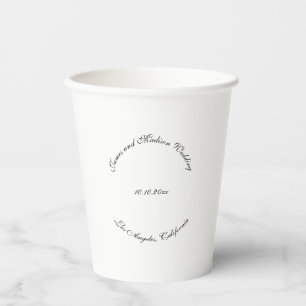 Vasos De Papel Elegante personalizado blanco negro boda de escrit