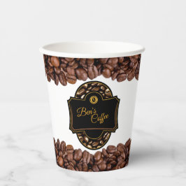 Vasos De Papel Elegante Personalizado de Cafetería Nombre comerci