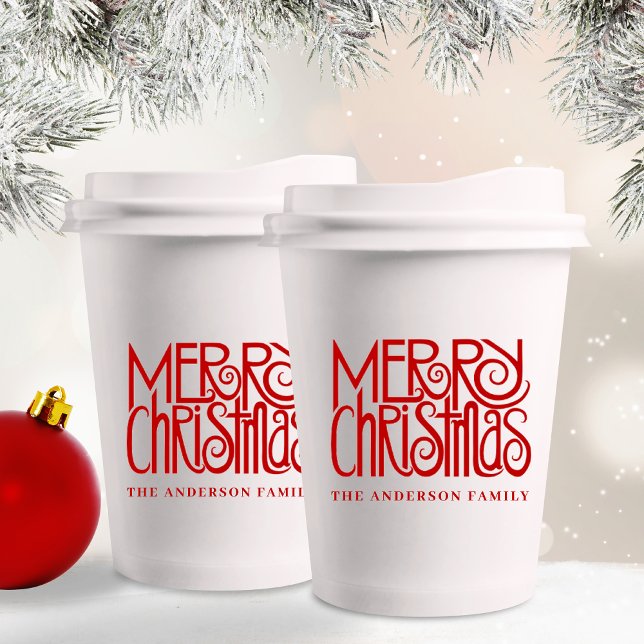 Vasos De Papel Elegante Personalizado de navidad con escritura ro (Subido por el creador)