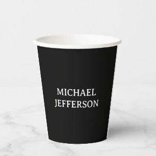 Vasos De Papel Elegante Personalizado personalizado blanco negro