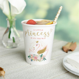 Vasos De Papel Elegante Princesa de Cisne de Oro Baby Shower Flor