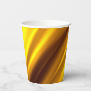 Vasos De Papel Elegante rayado de satén dorado