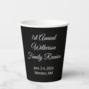 Vasos De Papel Elegante Reunión Familiar Negra