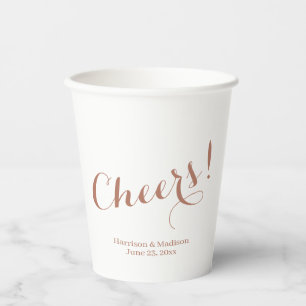 Vasos De Papel Elegante rosa de Cheers personalizado guionista