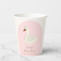 Elegante rosado Boho Arch Princess Swan Baby Showe