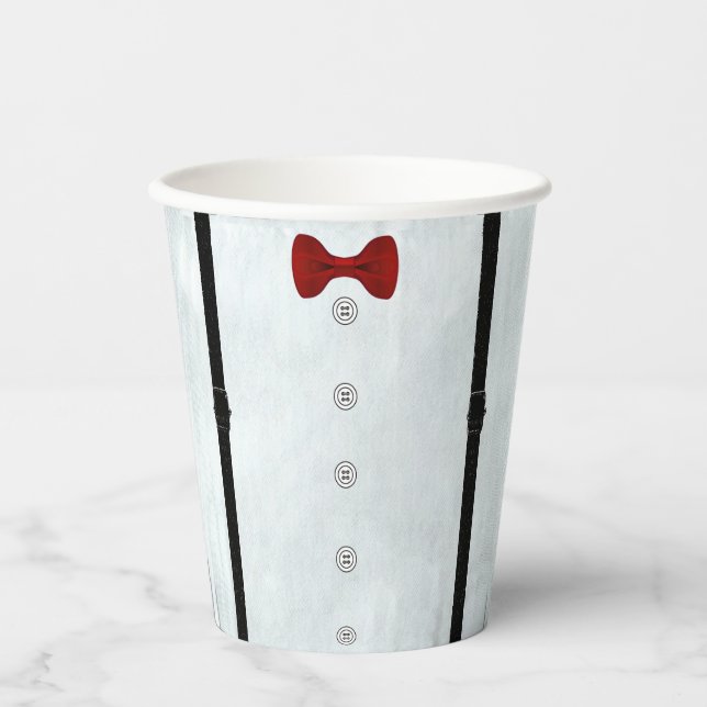 Vasos De Papel Elegante simple pequeño caballero Fiesta de Baby S (Anverso)