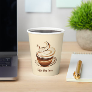 Vasos De Papel Elegante tienda de logotipo de negocios de café ca